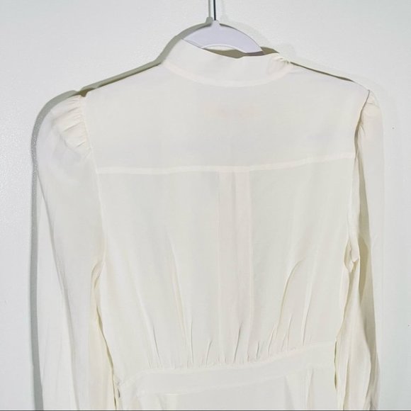 NWT Diane Von Furstenberg Agna Tie Neck Long Sleeve Midi Dress in Ivory - Picture 5 of 8